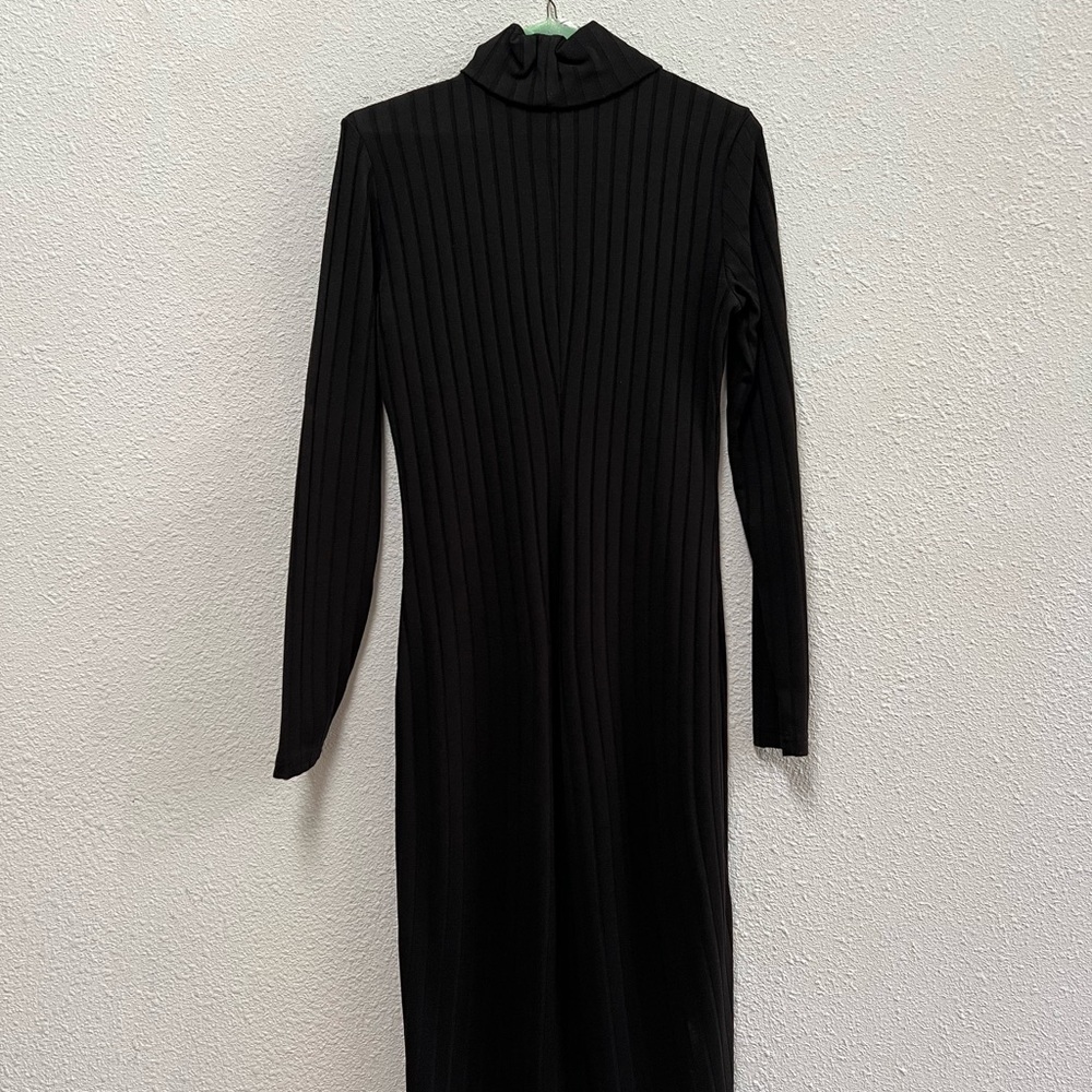 H&M Black Long Sleeve Mock Neck Bodycon Dress